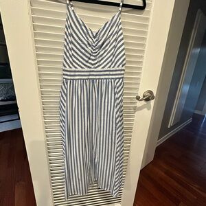 Evereve Blue and White Striped Maxi Dress